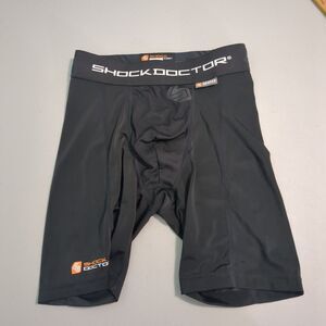 SHOCK DOCTOR 220 men's medium Black Compression Spandex Jock Shorts Athlete